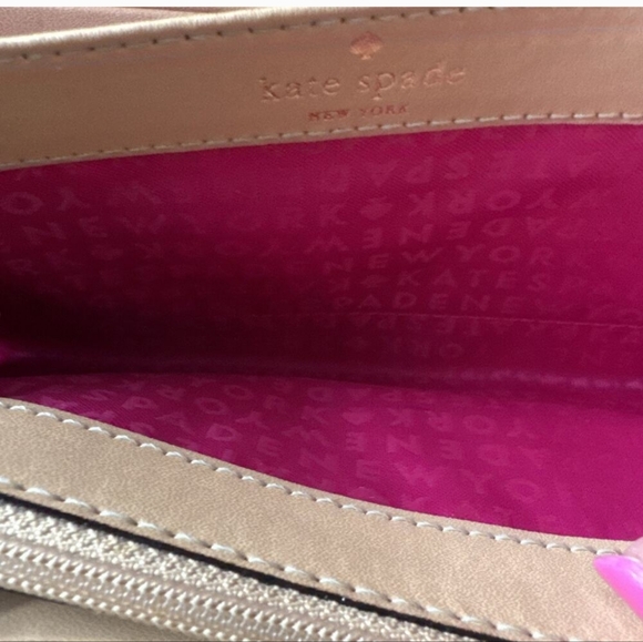 Kate Spade Large Continental Zip-Around Pebbled Leather  Wallet In Red - Picture 3 of 5